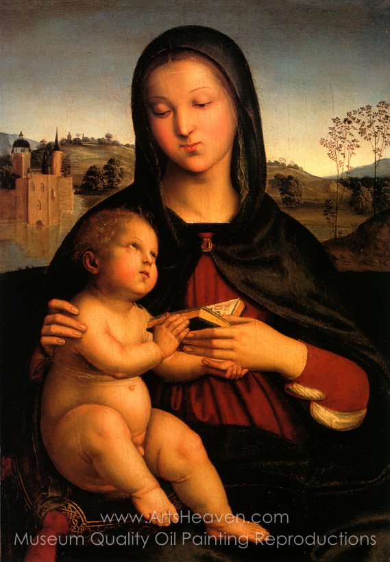 569x820 Raphael Madonna And Child Painting Reproduction Raphael Sansio - Madonna And Child Painting
