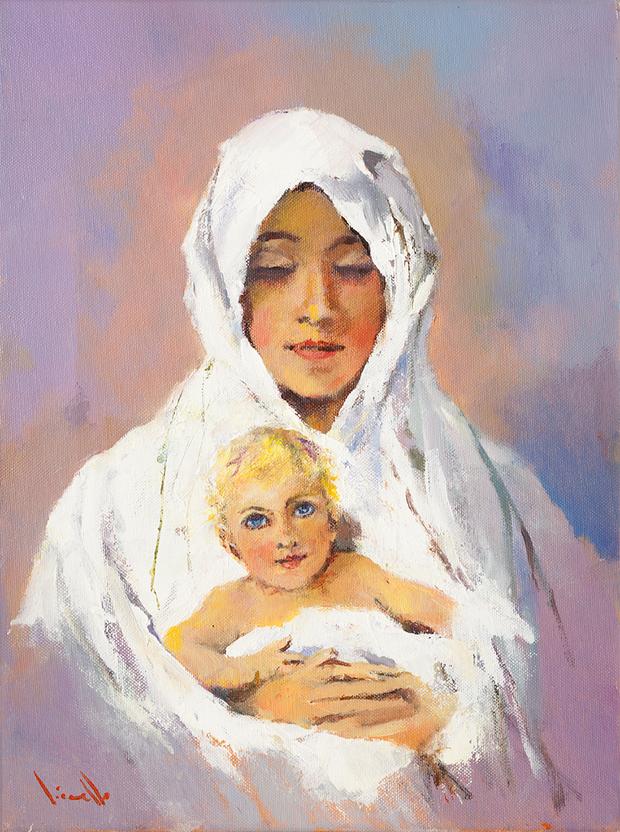 620x832 Apparition Hill Print - Madonna And Child Painting