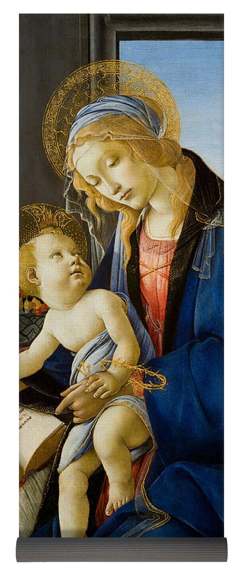 500x1171 The Virgin And Child.the Madonna Of The Book Yoga Mat For Sale By - Madonna Of The Book Painting