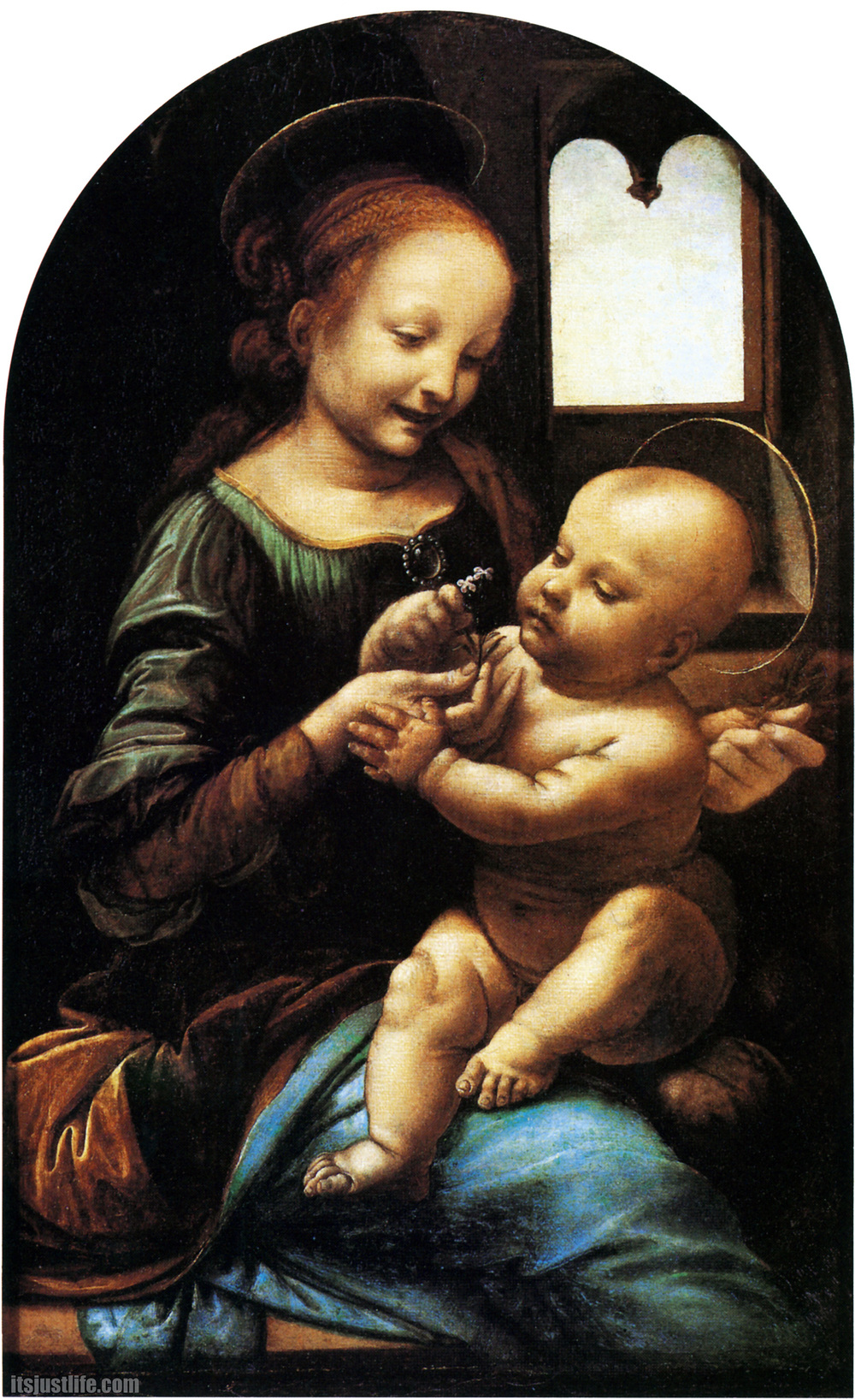 1000x1636 Madonna Of The Carnation Discovering Da Vinci - Madonna Of The Carnation Painting