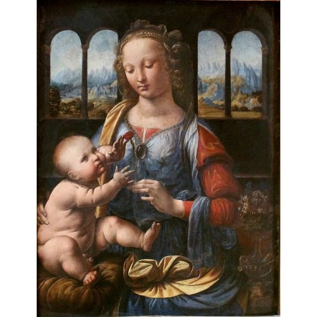 458x458 The Madonna Of The Carnation By Leonardo Da Vinci - Madonna Of The Carnation Painting