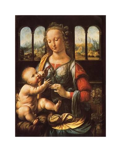 391x488 Madonna Of The Carnation Premium Giclee Print By Leonardo Da Vinci - Madonna Of The Carnation Painting