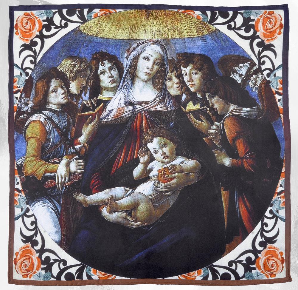 1000x972 Pocket Square Madonna Of The Pomegranate Luxire Custom Clothing - Madonna Of The Pomegranate Painting