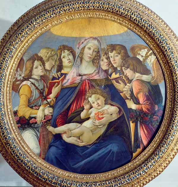 600x630 Sandro Botticelli - Madonna Of The Pomegranate Painting