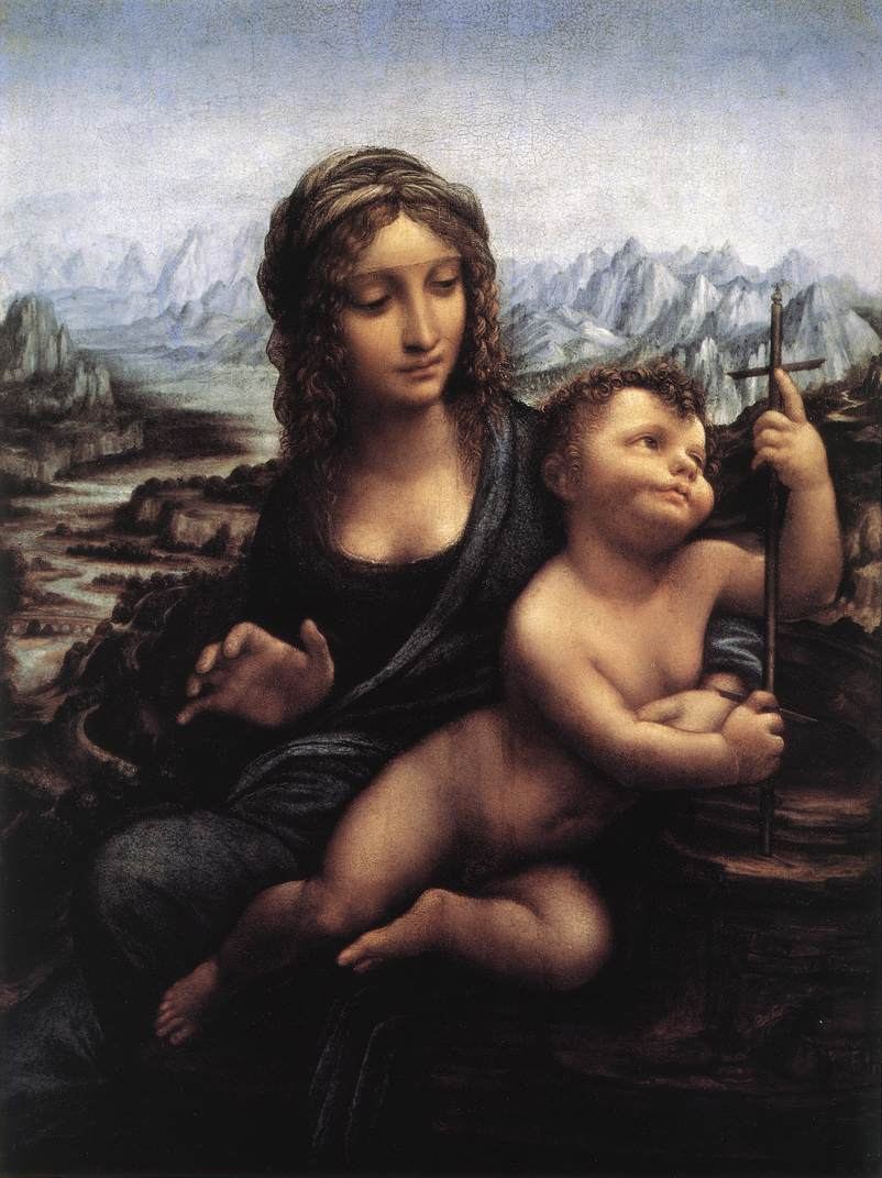802x1071 Leonardo Da Vinci Madonna With The Yarnwinder Painting Framed - Madonna Painting