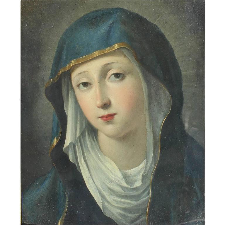 768x768 Painting, Italian Old Master Oil Painting Madonna For Sale - Madonna Painting