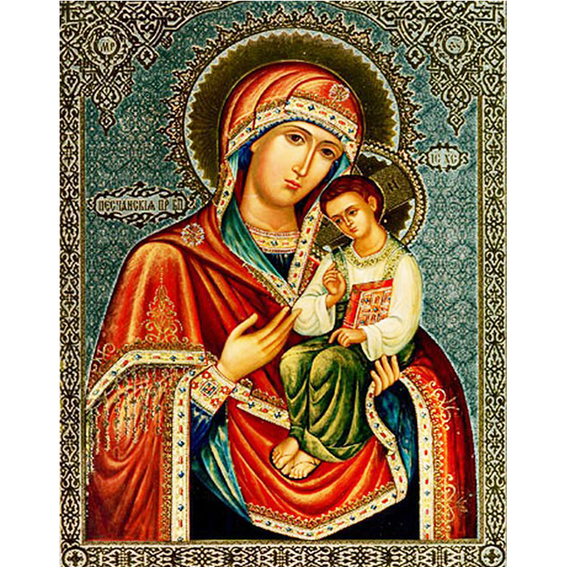 800x800 Full Diamond 3d Orthodox Catholic Icon Madonna Amp Child Image Diy - Madonna Painting