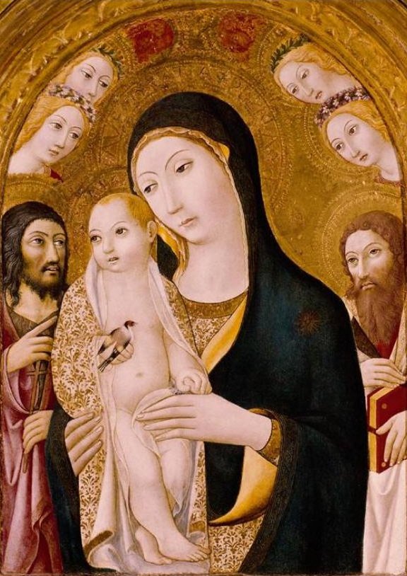 576x814 File'Madonna And Child With Saints And Angels', Painting By Sano - Madonna Painting