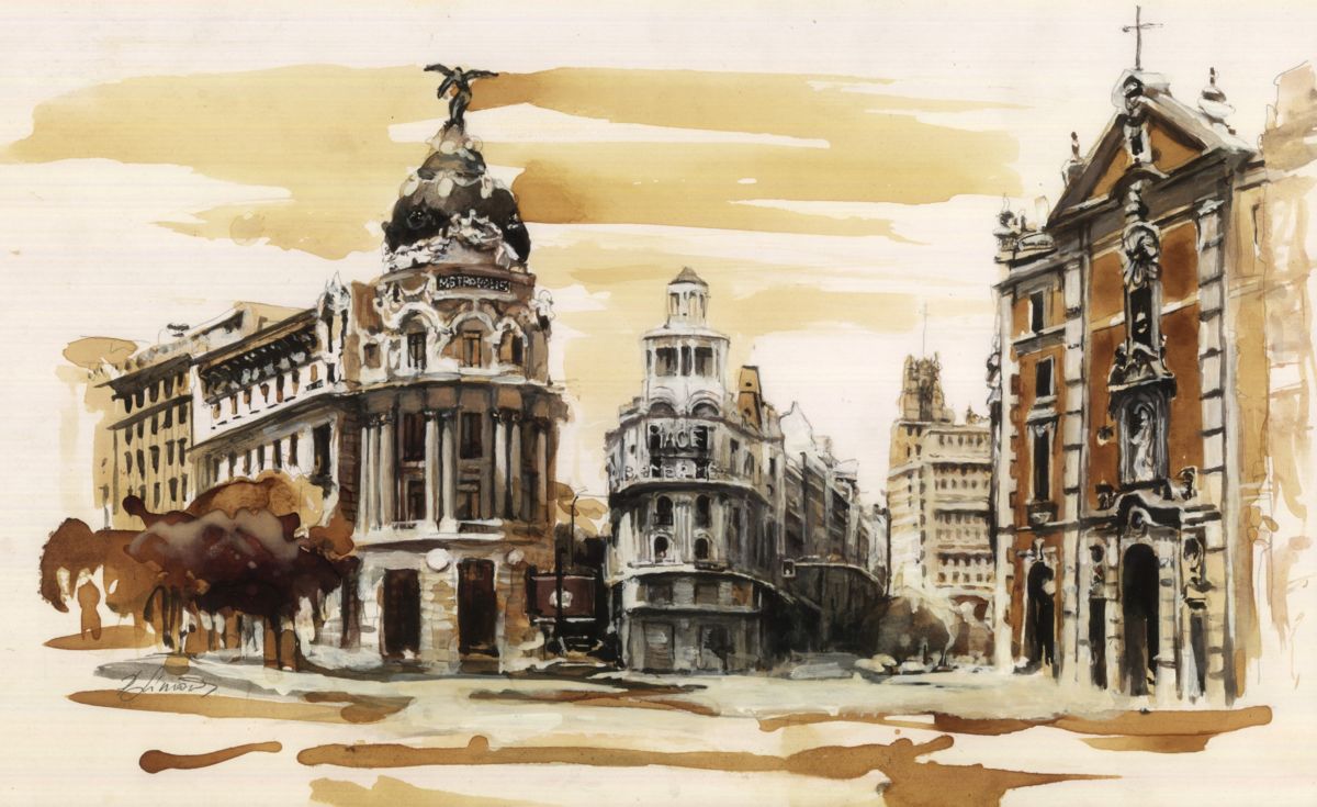 1200x735 Gran Via (Dorota Leniec Lincow) - Madrid Painting