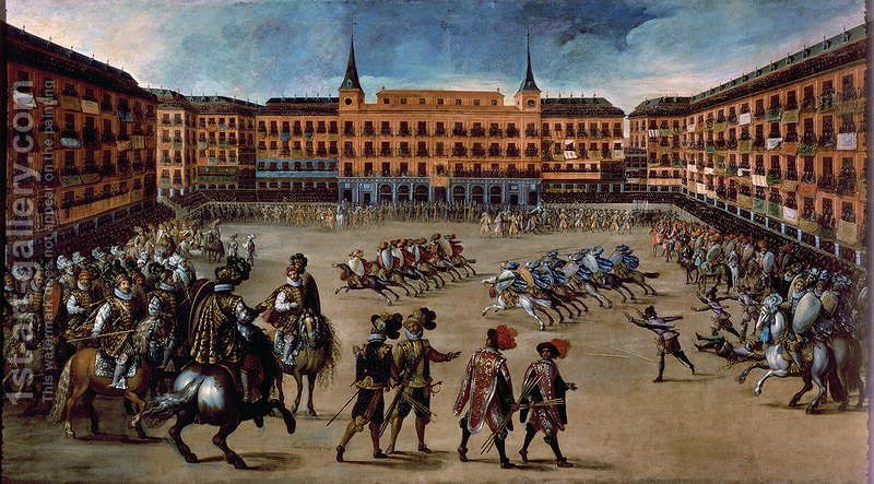 800x443 Parade In The Plaza Mayor, Madrid Juan De La Corte Reproduction - Madrid Painting
