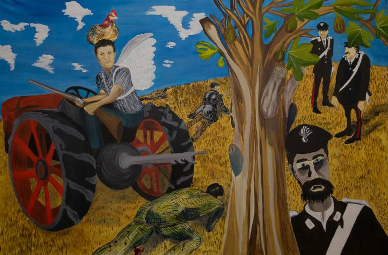 770x507 Saatchi Art Mafia Boss Bernardo Provenzano, Il Trattore - Mafia Painting