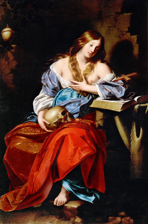 595x900 Penitent Mary Magdalene Painting By Nicolas Regnier - Magdalene Painting