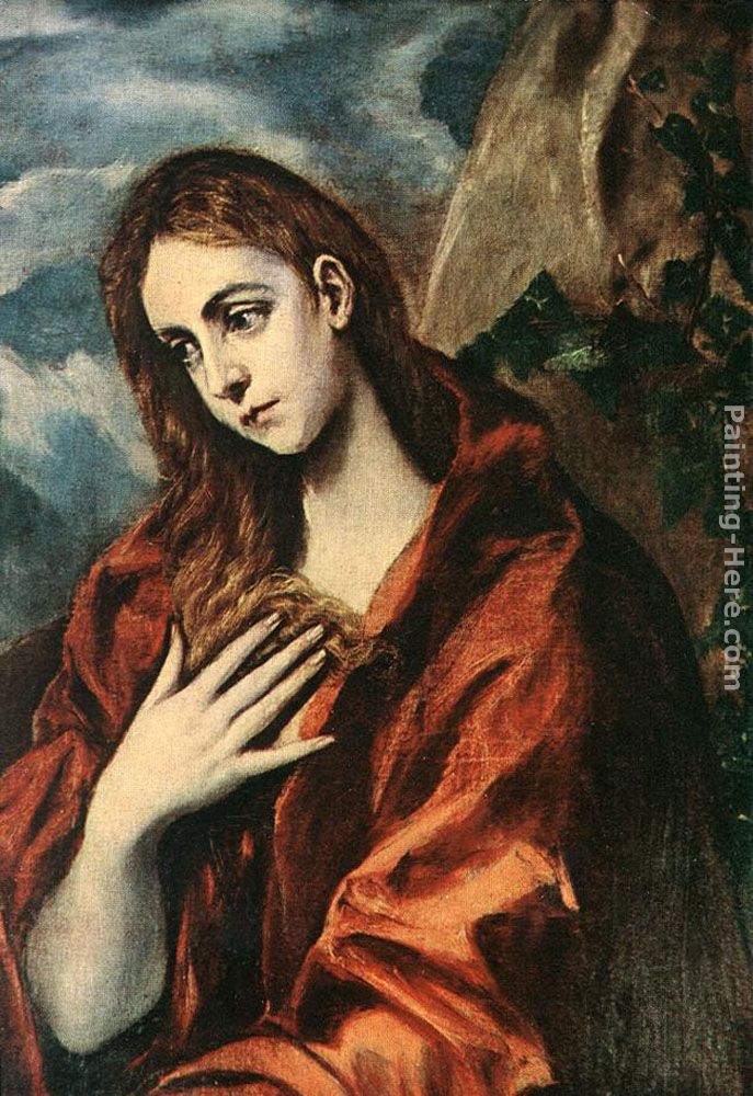 687x1000 El Greco Penitent Magdalene Painting Best Paintings For Sale - Magdalene Painting