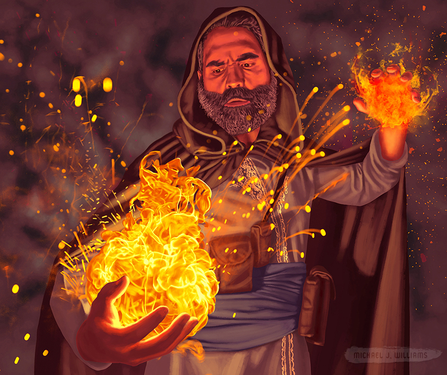 900x754 Fire Mage Digital Painting Walkthrough Theartshake - Mage Painting