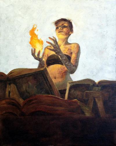 400x504 Seven Of Pentacles Fire Mage Apprentice - Mage Painting