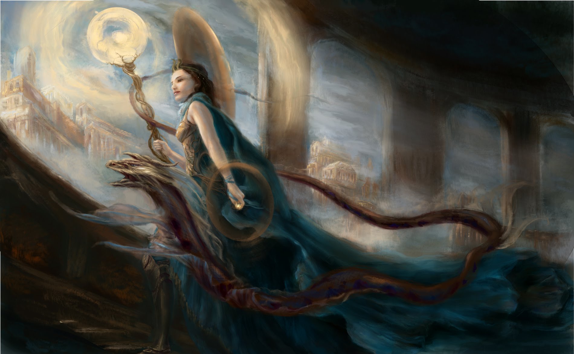 1900x1171 Mage Of The Dragons Digital Painting Speedpaint - Mage Painting