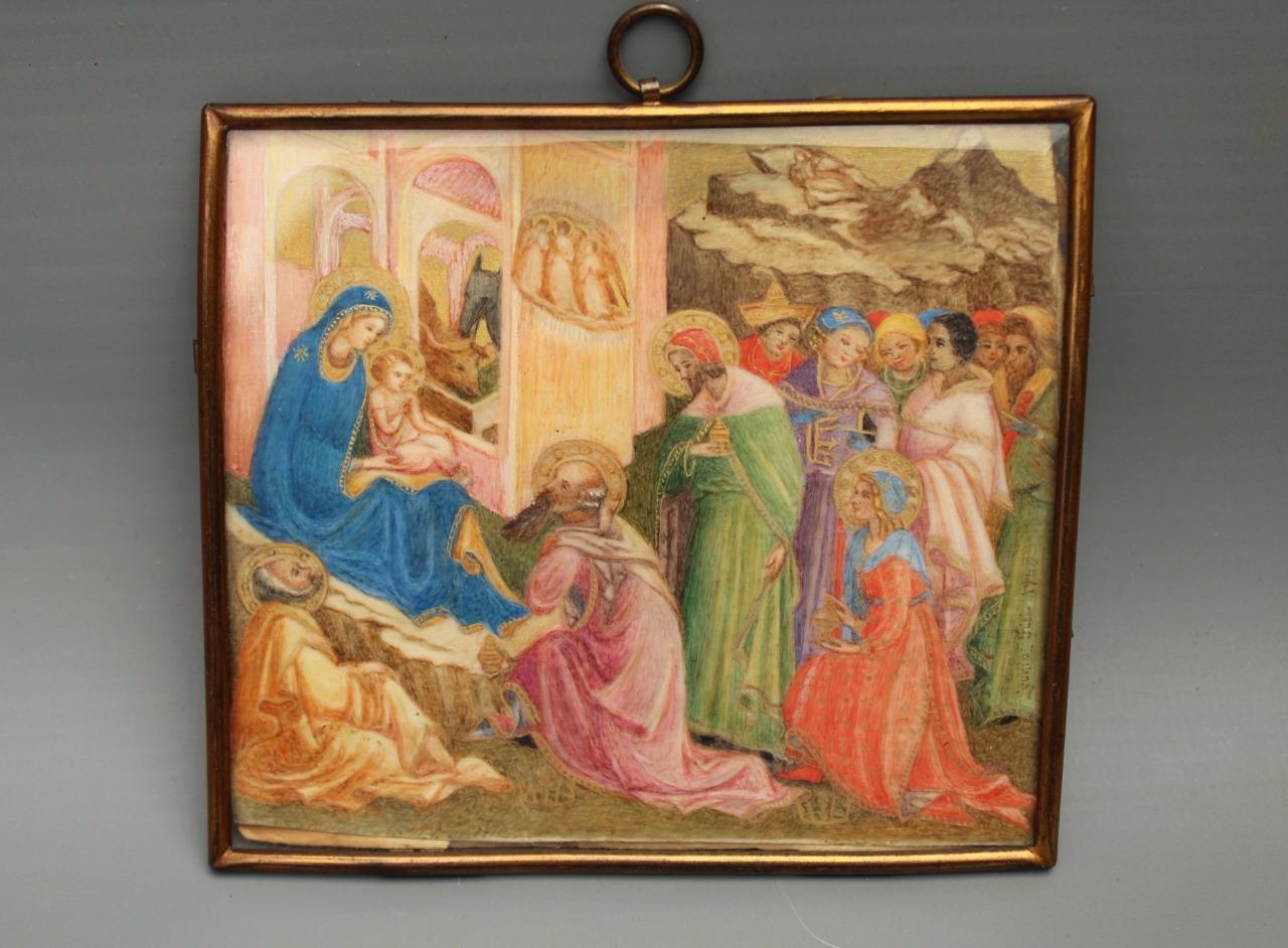 1280x942 Miniature Painting On Ivory Adoration Of Magi After Lorenzo Monaco - Magi Painting