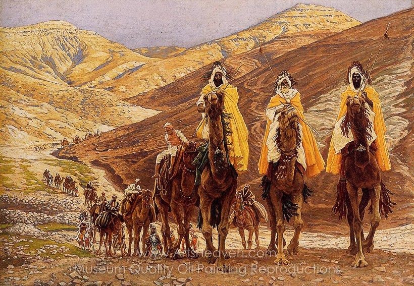 820x567 Reproduction Painting James Tissot Journey Of The Magi, Hand - Magi Painting