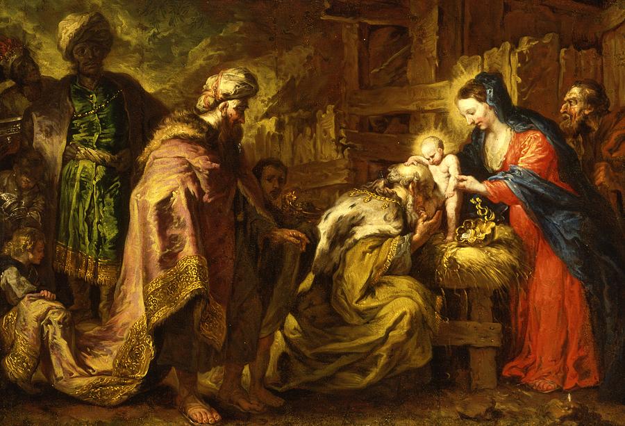 900x613 The Adoration Of The Magi Painting By Orazio De Ferrari - Magi Painting