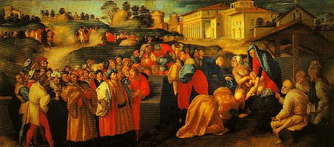 666x295 The Adoration Of The Magi Painting Jacopo Da Pontormo Oil Paintings - Magi Painting