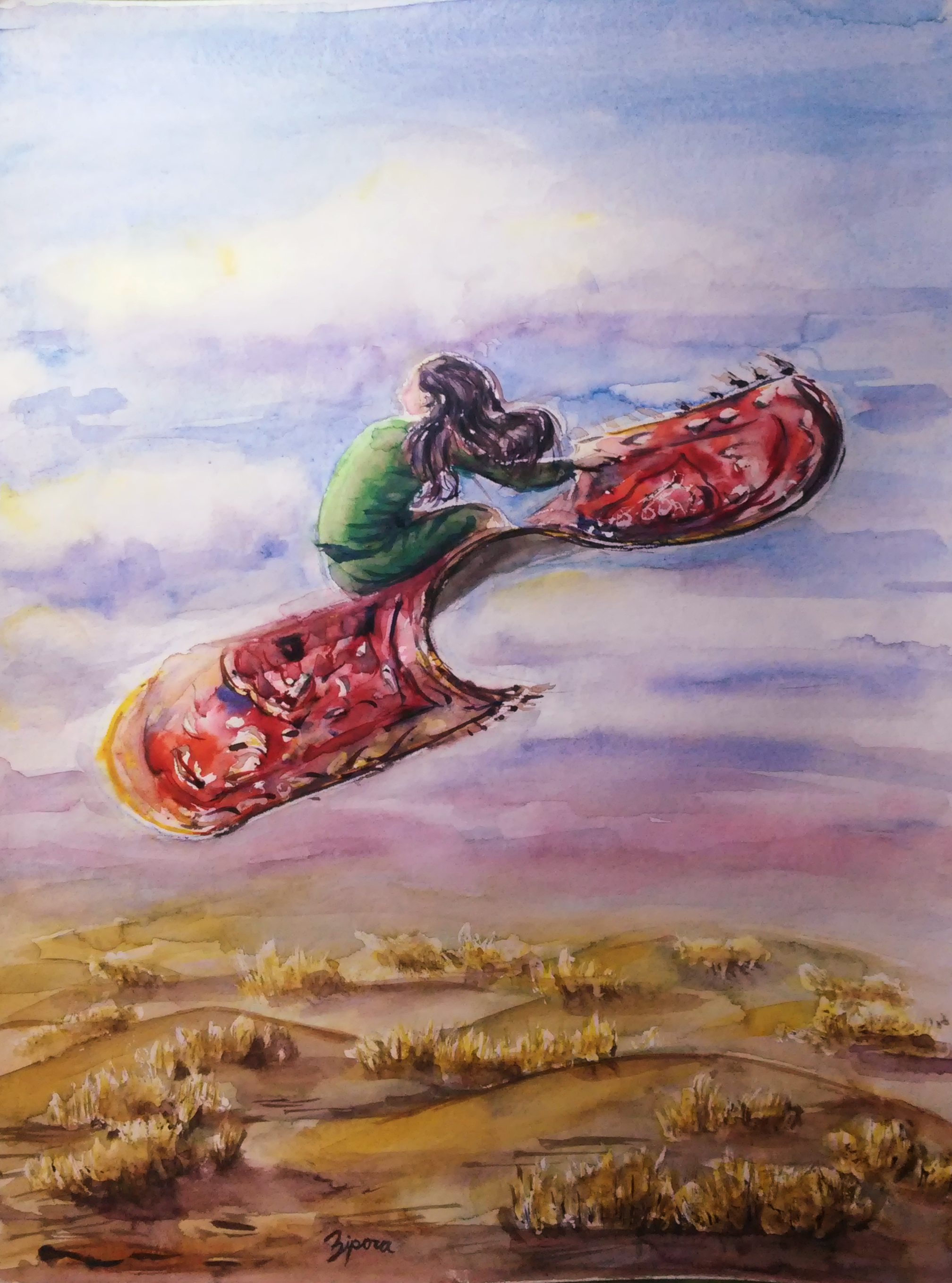 2016x2716 Flying Carpet Zipora's Art - Magic Carpet Painting