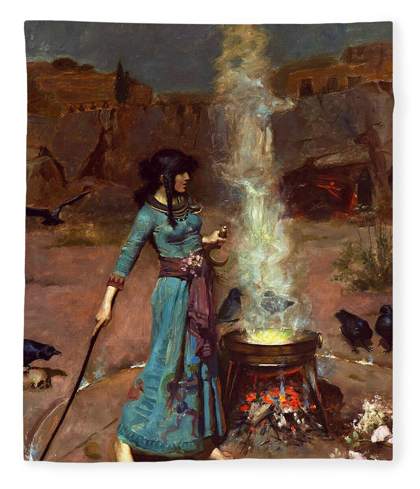 860x1000 The Magic Circle Fleece Blanket For Sale By John William Waterhouse - Magic Circle Painting