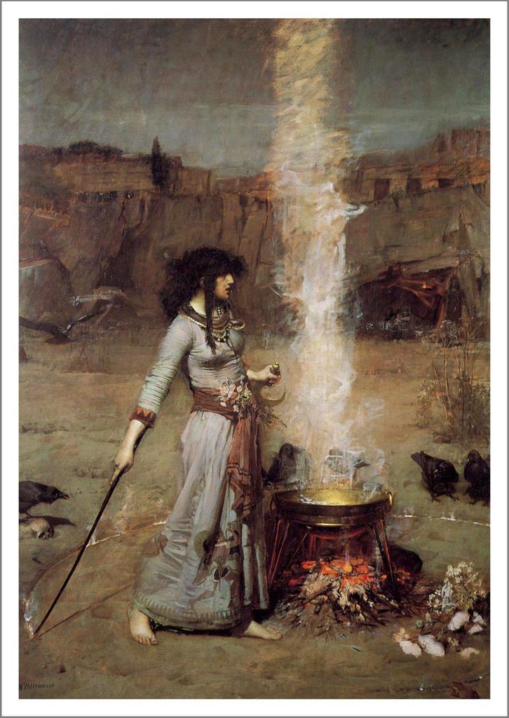 726x1024 John William Waterhouse The Magic Circle Witch Print The Print - Magic Circle Painting