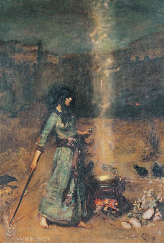 550x812 John William Waterhouse The Magic Circle (Study) - Magic Circle Painting