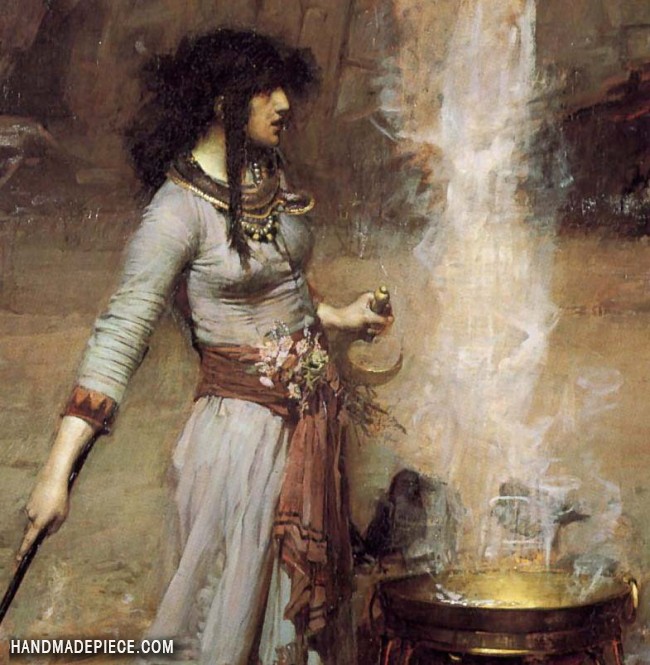 650x665 John William Waterhouse The Magic Circle Reproduction - Magic Circle Painting