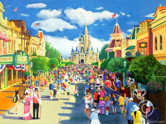 Magic Kingdom Painting at PaintingValley.com | Explore collection of ...