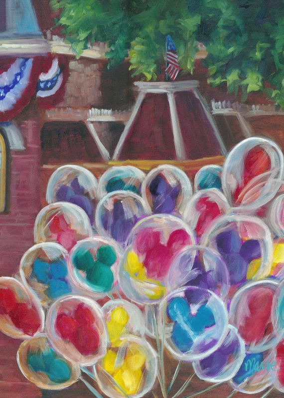 570x798 Joy! Painting Of Magic Kingdom, Balloon Painting, Ballooons, Magic - Magic Kingdom Painting