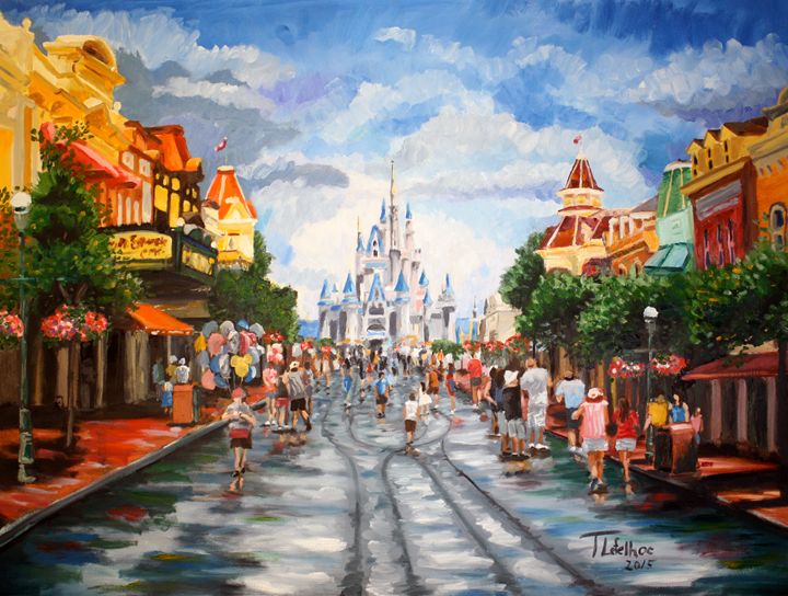 720x544 Main Street Usa - Magic Kingdom Painting