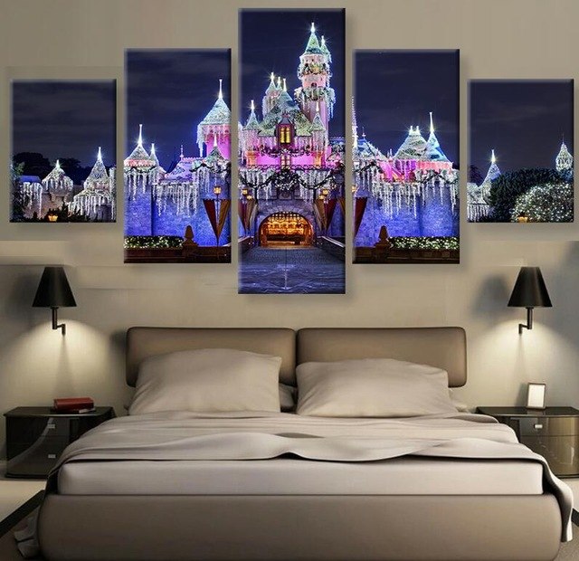 640x620 Canvas Painting Wall Art Prints Home Decor Magic Kingdom Castle - Magic Kingdom Painting