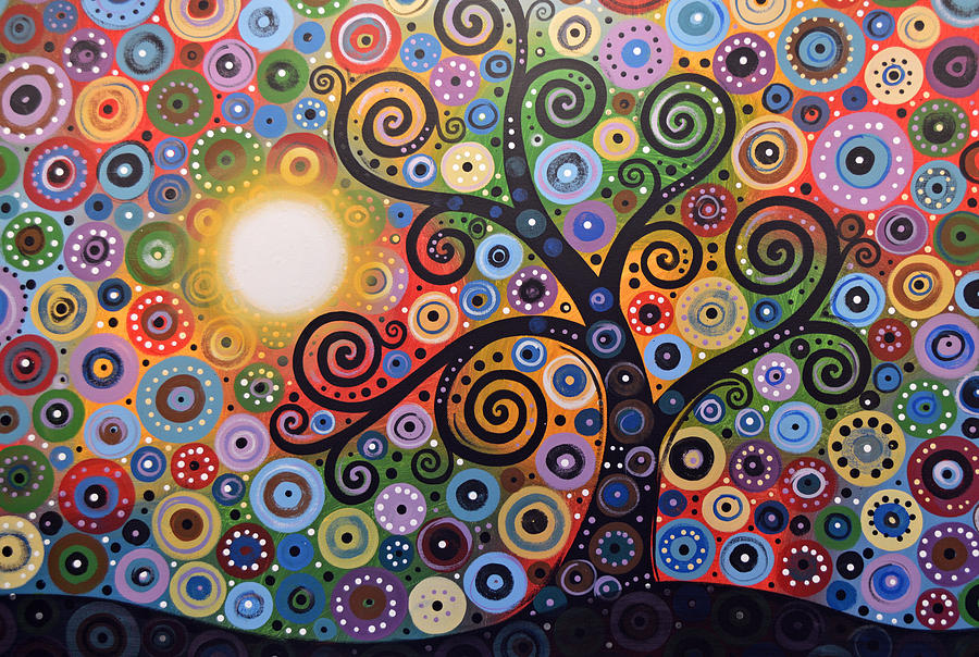 900x604 Original Abstract Tree Landscape Painting Memory Of Magic - Magic Painting