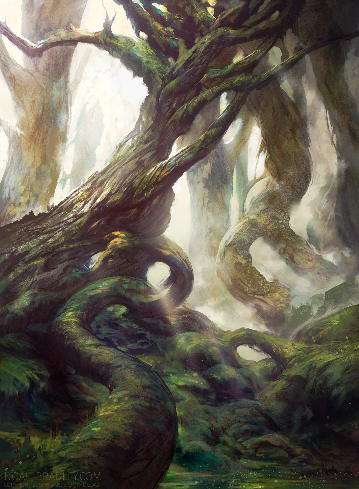 1200x1634 Mtg Art Forest From Battle For Zendikar Set By Noah Bradley - Magic The Gathering Painting