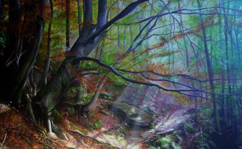 800x491 Magical Spring Forest Painting Painting For Home - Magical Forest Painting