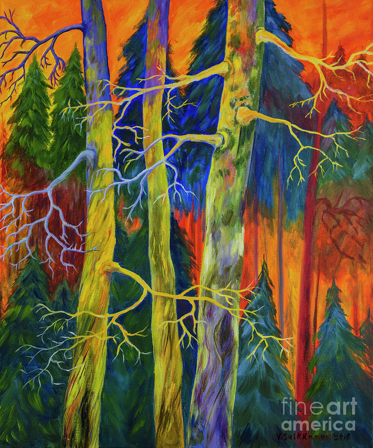 750x900 A Magical Forest Painting By Veikko Suikkanen - Magical Forest Painting