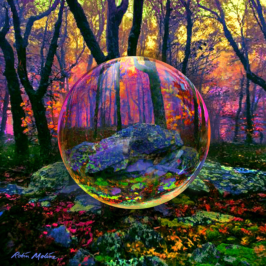 900x900 Enchanted Forest Painting By Robin Moline - Magical Forest Painting