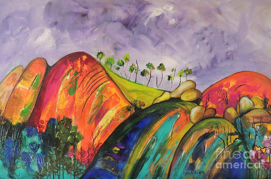 900x593 Magical Mountains Painting By Lyn Olsen - Magical Landscape Painting