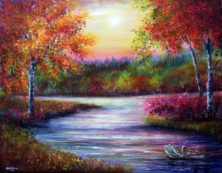 736x576 The 258 Best Sanat 37 (Art 37) Images On Folk Art - Magical Landscape Painting