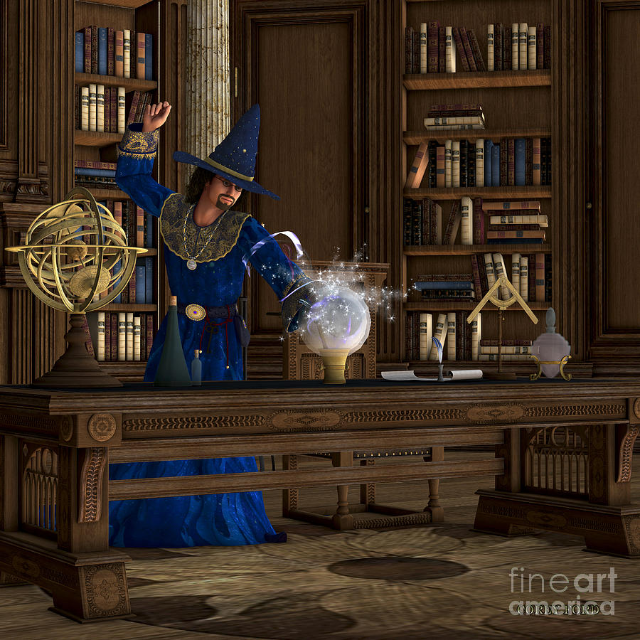 900x900 Magician Painting By Corey Ford - Magician Painting