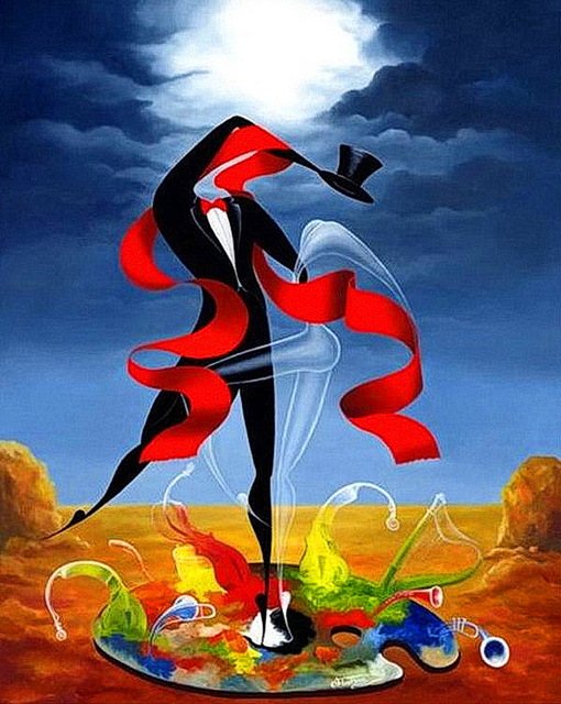 510x640 Modern Handmade Painting Magician Dancing On Oil Painting Canvas - Magician Painting