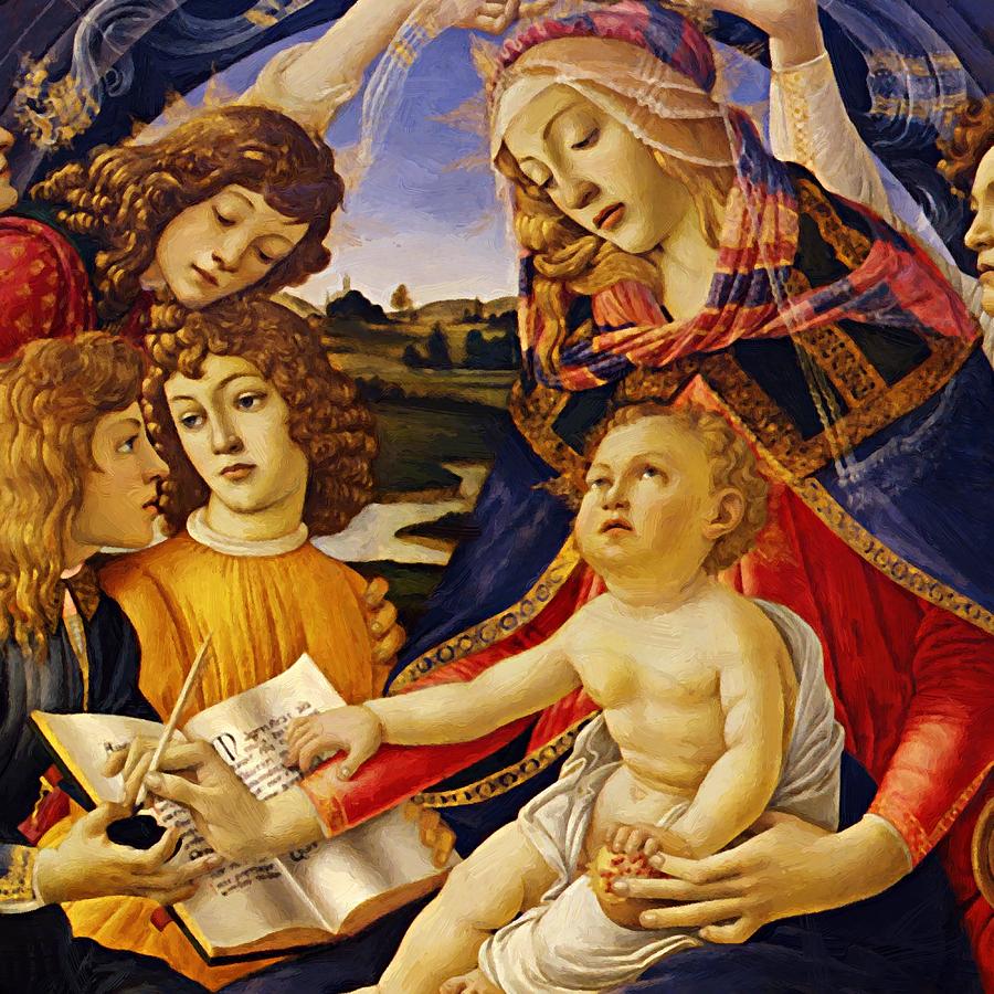 900x900 Madonna Of The Magnificat 1481 Painting By Botticelli Sandro - Magnificat Painting