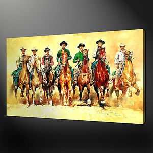 300x300 Magnificent Seven Canvas Print Picture Wall Art Variety Of Sizes - Magnificent 7 Painting