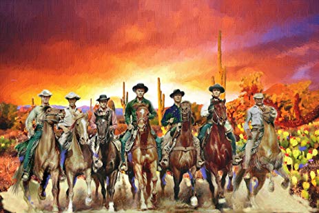 463x309 The Magnificent Seven 7, Digital Oil Painting 12 X 18 - Magnificent 7 Painting