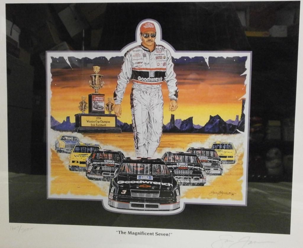 1024x836 Dale Earnhardt Magnificent Seven Sam Bass Signed - Magnificent 7 Painting