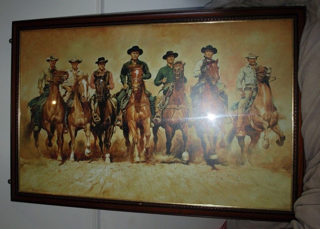 1024x733 The Magnificent Seven Glass Framed Art Print (1.5mx1m) Yul Brynner - Magnificent Seven Painting