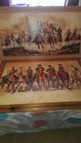 165x292 Two Very Large Pictures Magnificent Seven And Indians - Magnificent Seven Painting