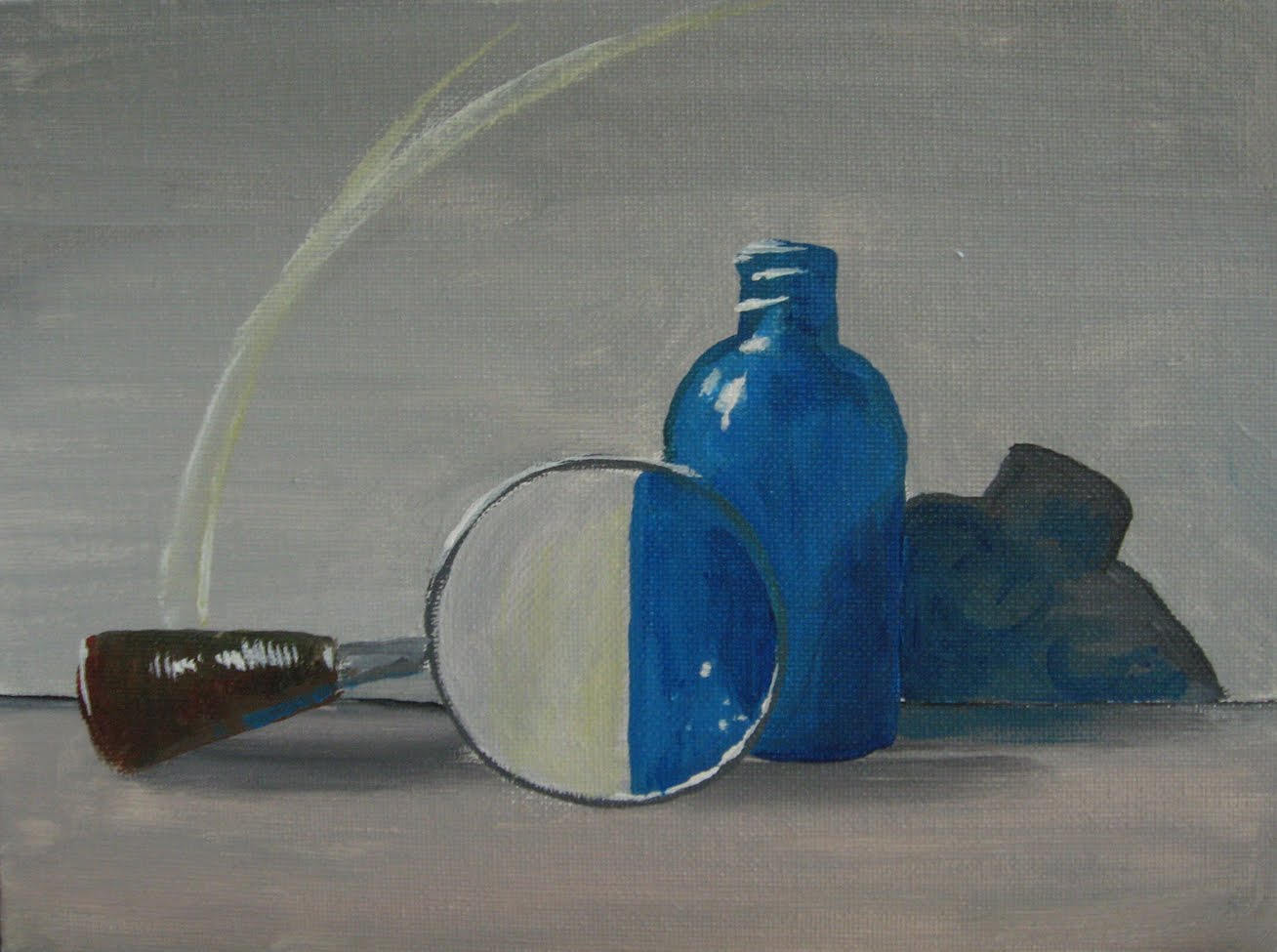 1308x975 One Painting A Day Bottle And Magnifying Glass - Magnifying Glass Painting
