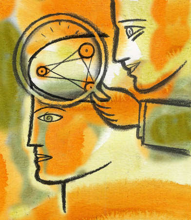 392x450 Stock Illustration - Magnifying Glass Painting